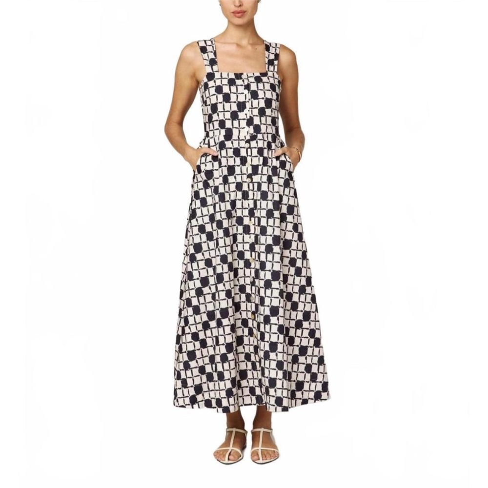 Cleobella Annette Ankle Dress in San Marino Print White Blue size XS NWT